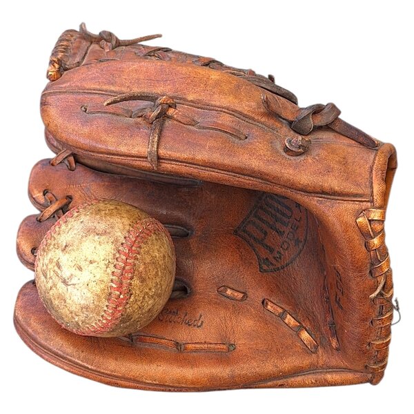 Gants et balle de baseball US WW2