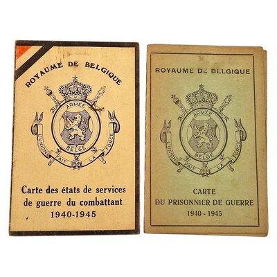 Ensemble de cartes d’un combattant belge 1940‑1945