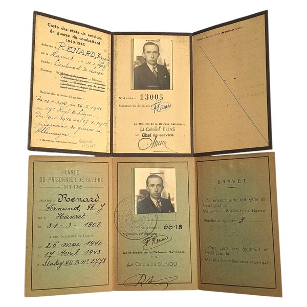 Ensemble de cartes d’un combattant belge 1940‑1945