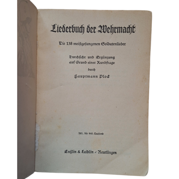 Livret de chants Wehrmacht