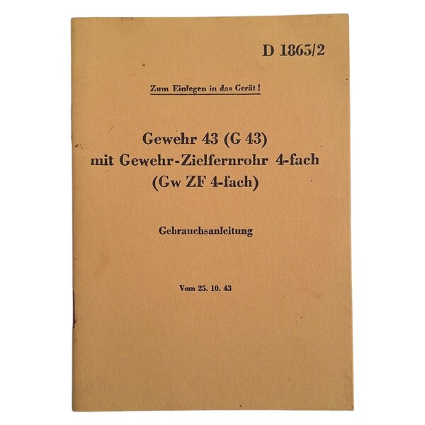 Manuel allemand G43/K43 – Reproduction 