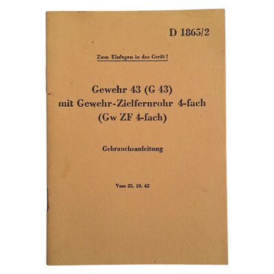 Manuel allemand G43/K43 – Reproduction 