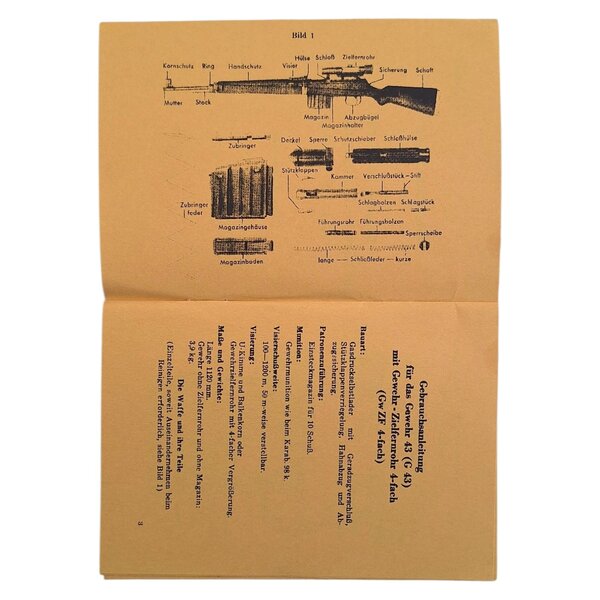 Manuel allemand G43/K43 – Reproduction 