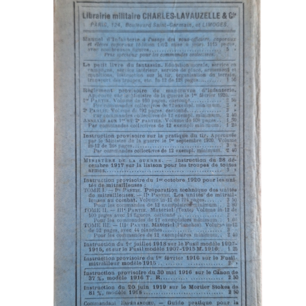 Règlement Manoeuvre Infanterie